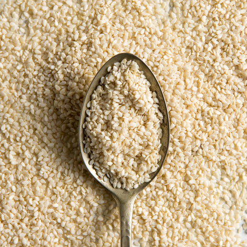 Organic Raw White Hulled Sesame Seeds (16 OZ)